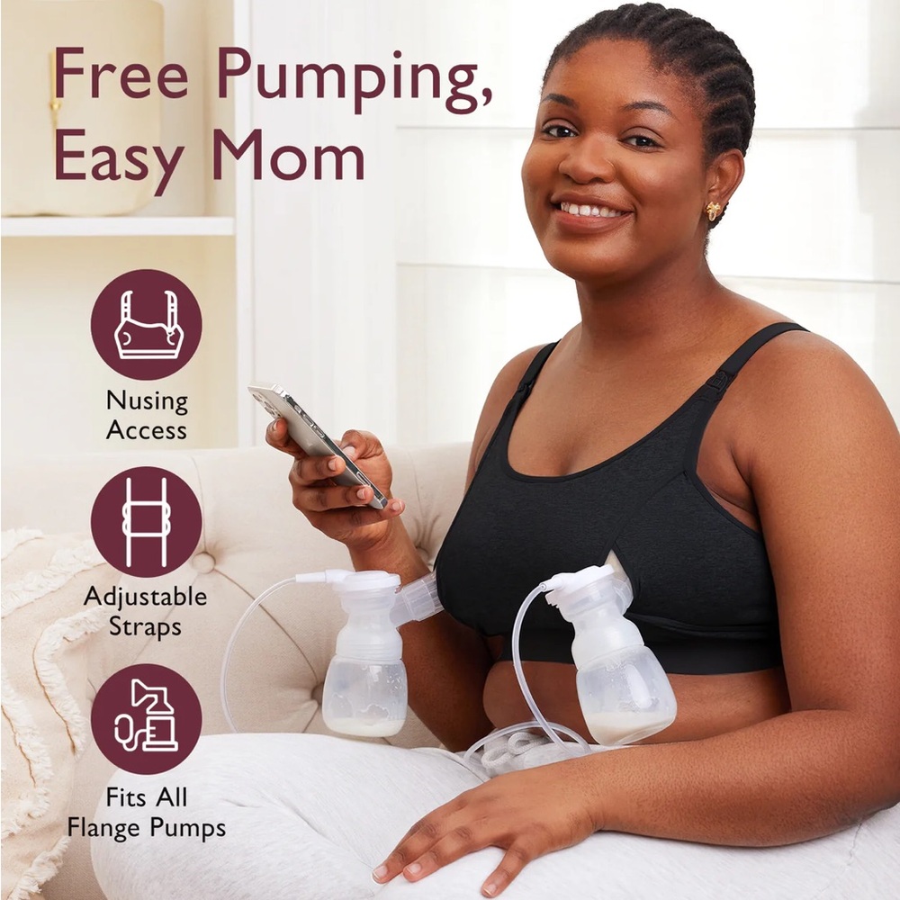 NWT Momcozy Hands Free Nursing and Pumping Convertible Bra, S